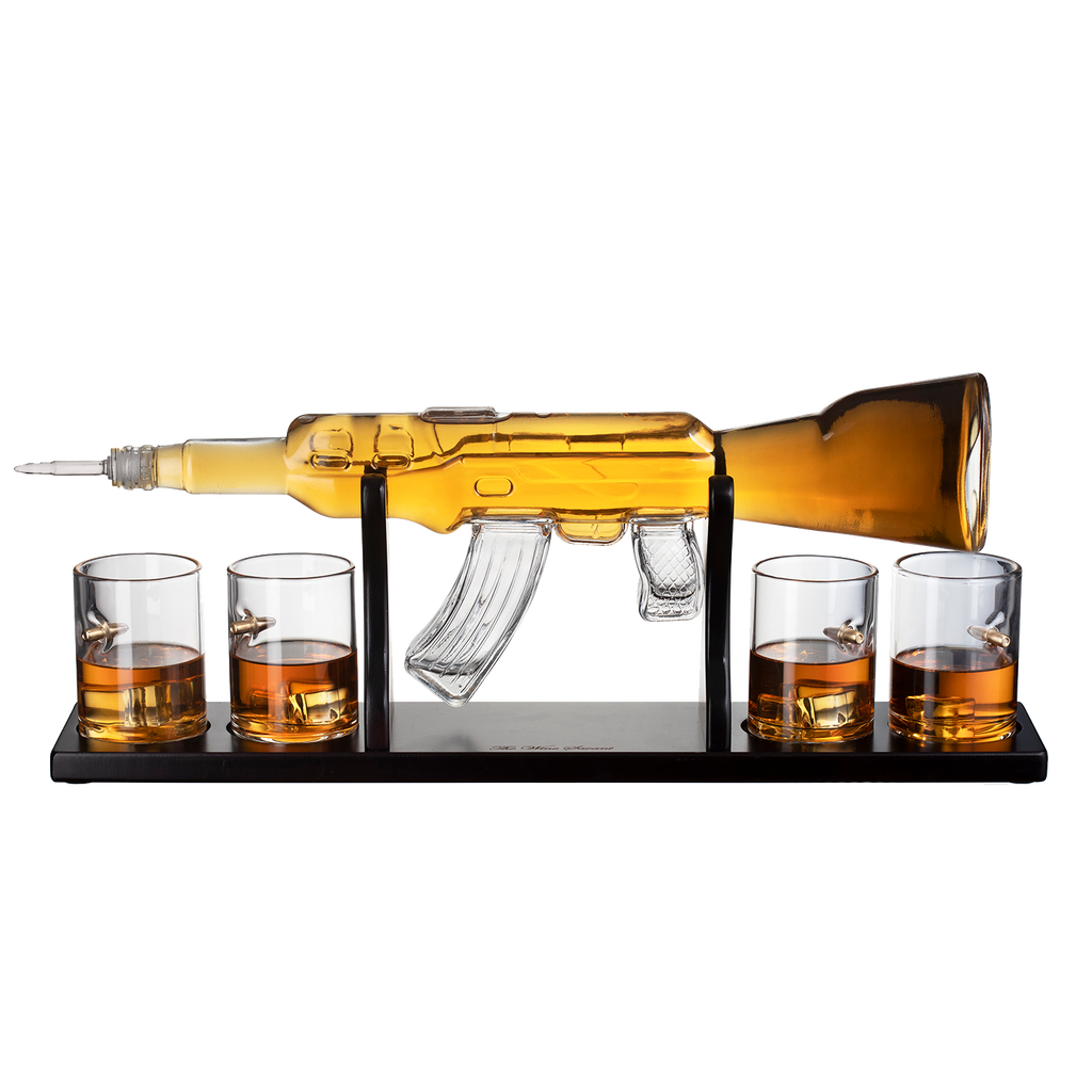 Gun Large Decanter Set Bullet Glasses - Limited Edition - 1000ml