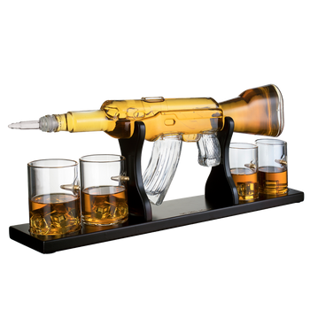 Gun Large Decanter Set Bullet Glasses - Limited Edition - 1000ml