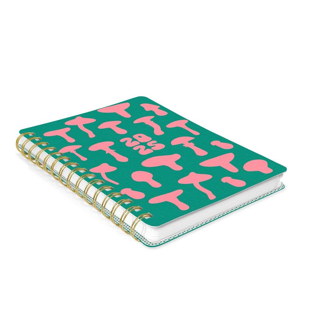 2025 Shroom Silhouettes Agatha Monthly Planner | Spiral Diary Journal Notebook | 5.75"w × 8.25