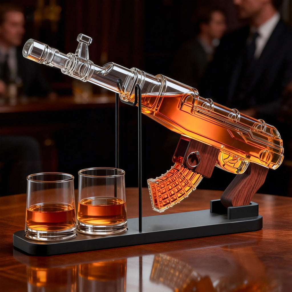 Gifts for Men Dad, Guns Whiskey Decanter Set for Men