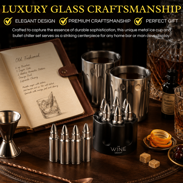 2 Metal Ice Cups Bullet Chillers By Whiskey Stones Bullets Stainless Steel With Revo