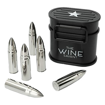 Whiskey Stones Ammunition Box Bullets Stainless Steel (Black)