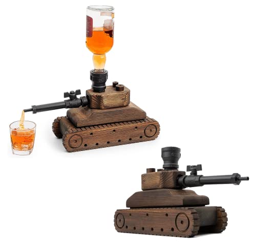 Tank Handcrafted Liquor Dispenser - Industrial Pipe Mahogany Wood