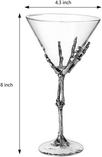 Stemmed Skeleton Martini Glasses Set of 2