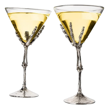 Stemmed Skeleton Martini Glasses Set of 2