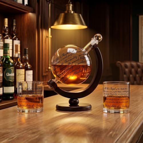 Lady Justice Law U.S. Constitution Whiskey & Wine Decanter Set - 850ml