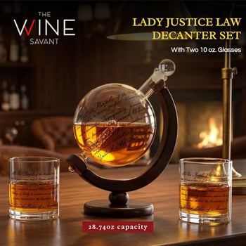 Lady Justice Law U.S. Constitution Whiskey & Wine Decanter Set - 850ml