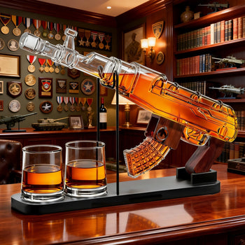 Gifts for Men Dad, Guns Whiskey Decanter Set for Men