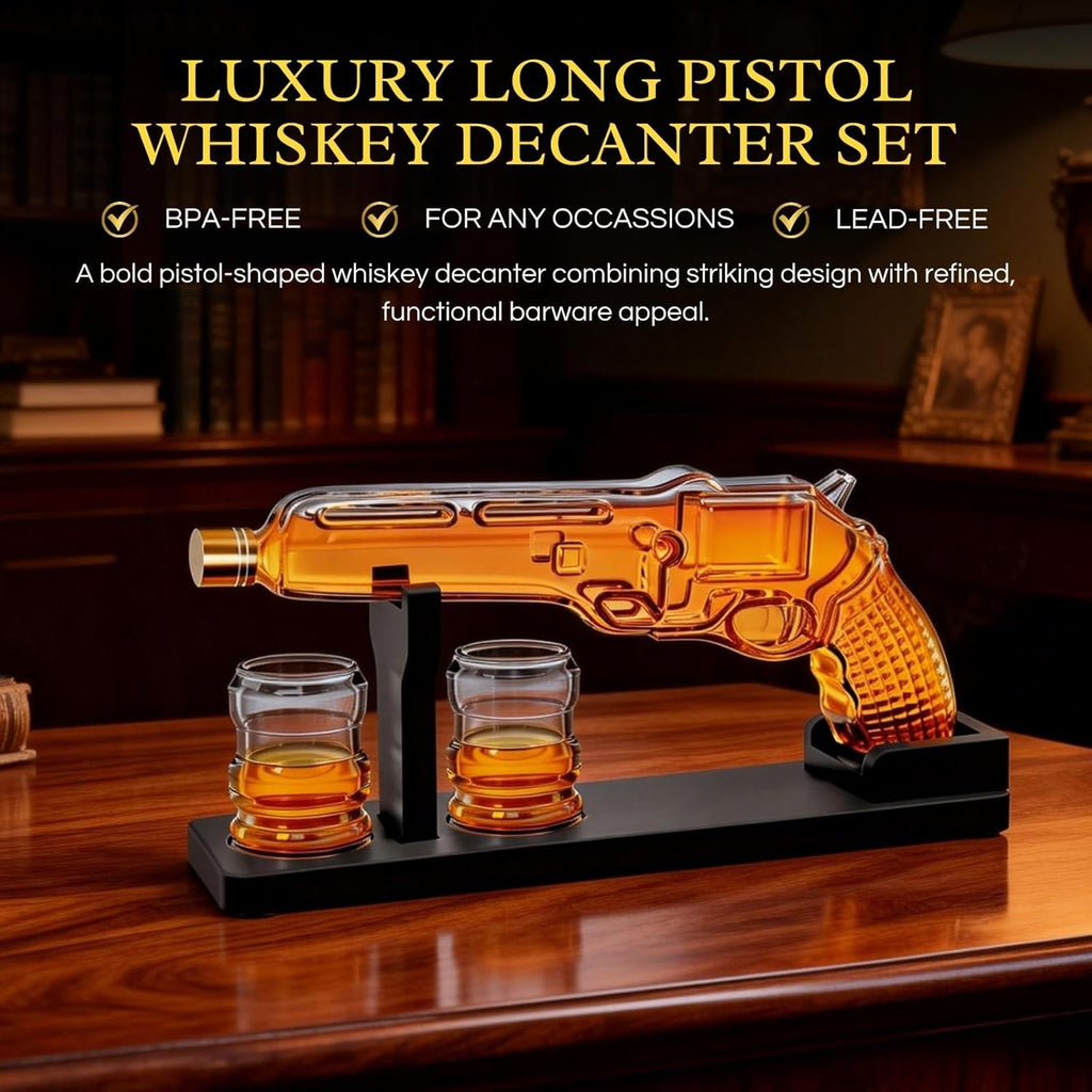 Whiskey Decanter Set 7.7 Oz with Two 1.6 Oz