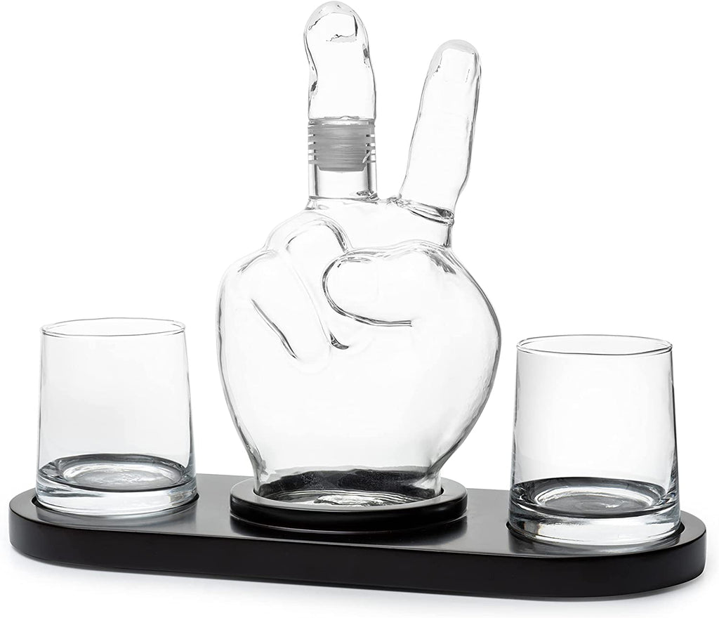 Peace Sign Wine and Whiskey Decanter 750ml