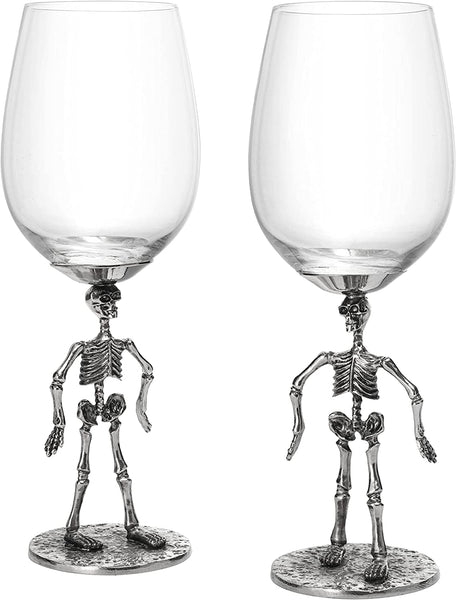 Stemmed Skeleton Wine Glass Set of 2