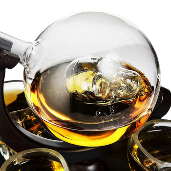 Skull Skeleton Wine & Whiskey Globe Decanter Set - 850 mL
