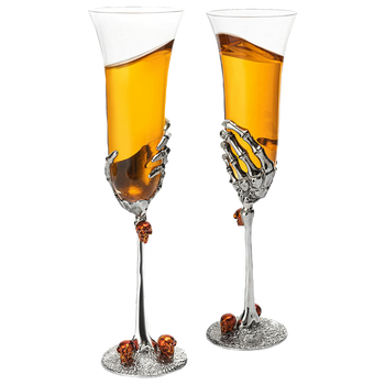 The Wine Savant Stemmed Single Skeleton Glasses Single Glass 7oz