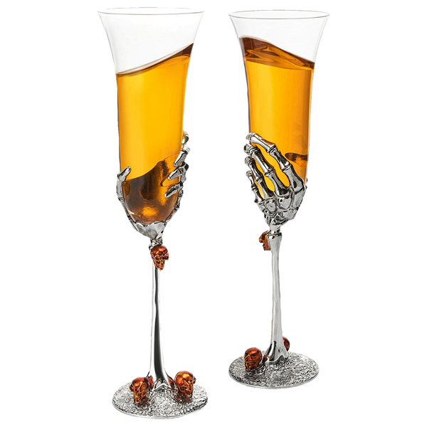 The Wine Savant Stemmed Single Skeleton Glasses Single Glass 7oz