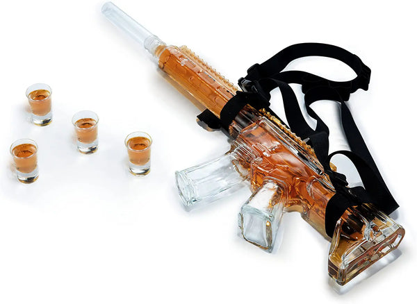 AR15 Whiskey Decanter and Glass Set - 22oz & 4 1oz Shot Glasses