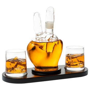 Peace Sign Wine and Whiskey Decanter 750ml