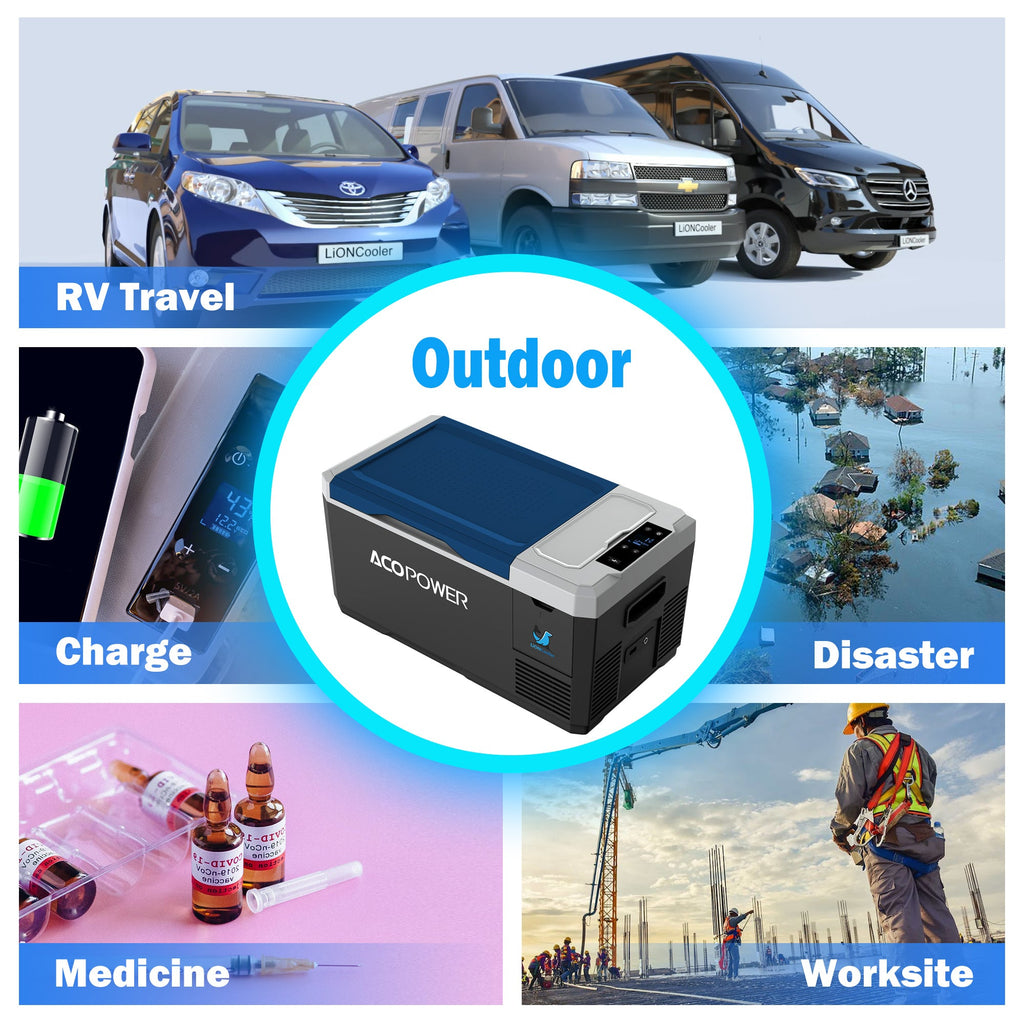 LiONCooler Mini Solar Powered Car Fridge Freezer, 19 Quarts by ACOPOWER