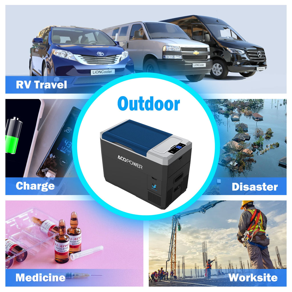 LiONCooler Mini Solar Powered Car Fridge Freezer, 29 Quarts by ACOPOWER