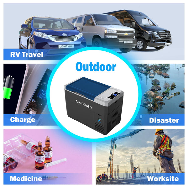 LiONCooler Mini Solar Powered Car Fridge Freezer, 29 Quarts by ACOPOWER
