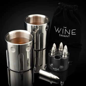2 Metal Ice Cups & Bullet Chillers - 1.75in Bullet Chillers Set of 6