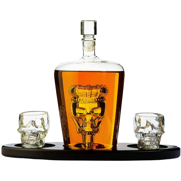 Skull King Skeleton Wine & Whiskey Globe Decanter Set 750 mL