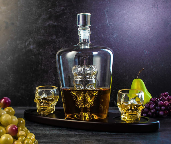 Skull King Skeleton Wine & Whiskey Globe Decanter Set 750 mL