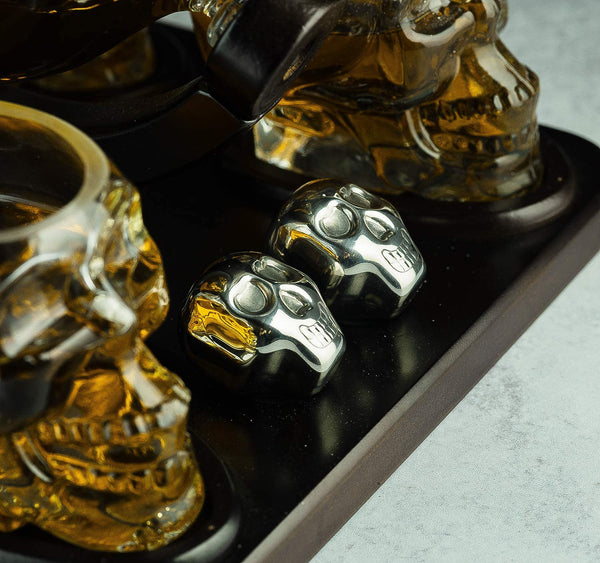Skull Skeleton Wine & Whiskey Globe Decanter Set 850 mL