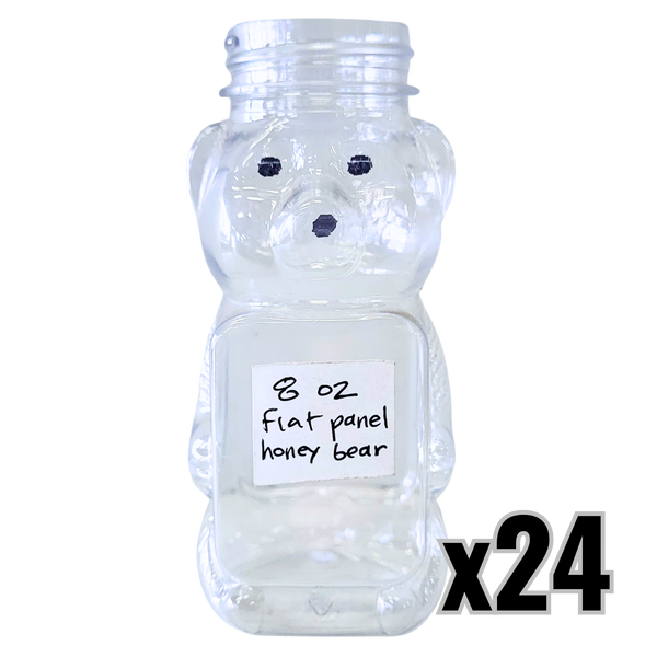 8 oz Plastic Flat Panel Honey Bears