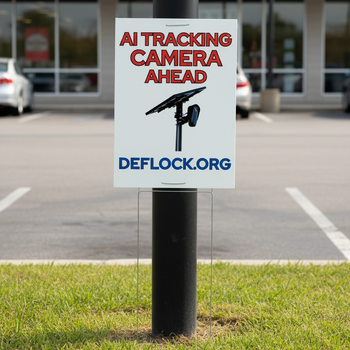 AI Tracking Camera Ahead  - deflock.me Vertical Yard sign