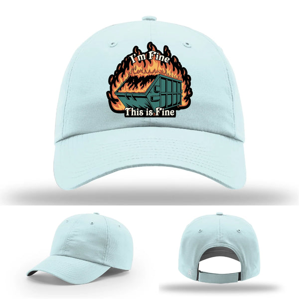 This Is Fine Leather Patch Hat – Dumpster Fire Design