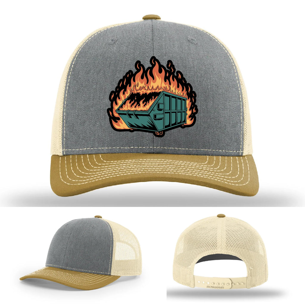 Dumpster Fire Leather Patch Hat