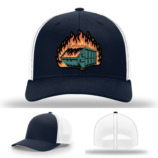 Dumpster Fire Leather Patch Hat