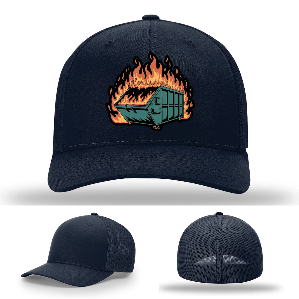 Dumpster Fire Leather Patch Hat