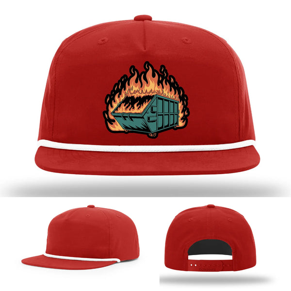 Dumpster Fire Leather Patch Hat