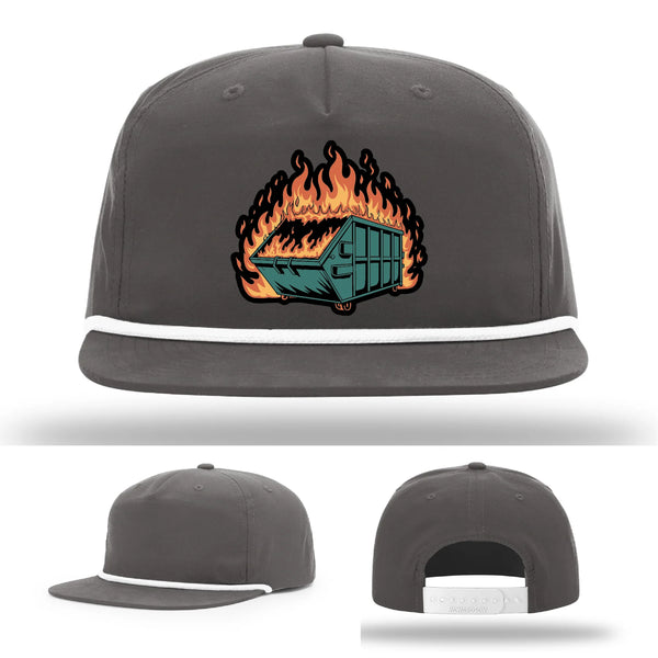 Dumpster Fire Leather Patch Hat