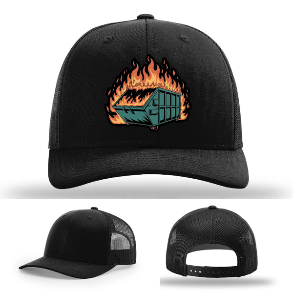 Dumpster Fire Leather Patch Hat