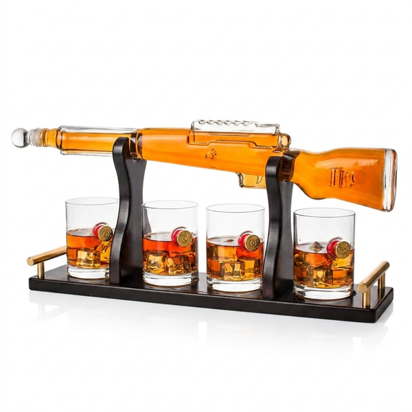Rifle Whiskey Decanter Premium Barware Gift Elegant Drinkware Collection