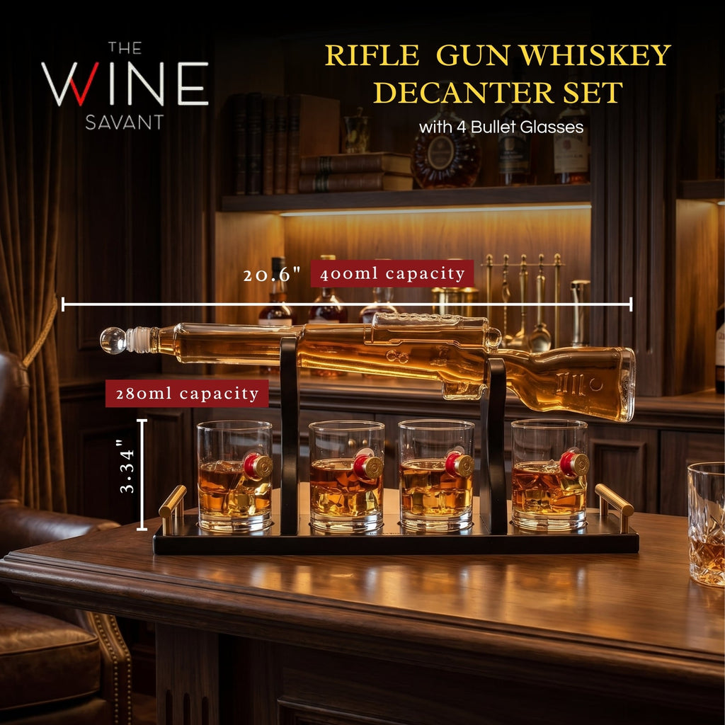 Rifle Whiskey Decanter Premium Barware Gift Elegant Drinkware Collection