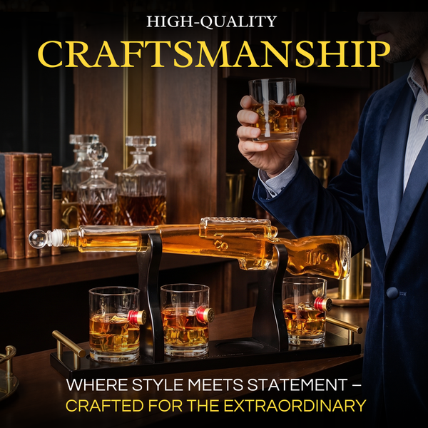 Rifle Whiskey Decanter Premium Barware Gift Elegant Drinkware Collection