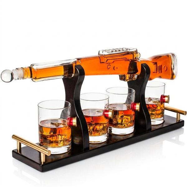 Rifle Whiskey Decanter Premium Barware Gift Elegant Drinkware Collection