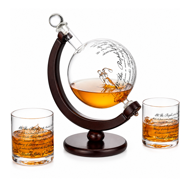 Attorney Whiskey Decanter Set By 850ML Whiskey Decanter With 2 10OZ U S Constitution