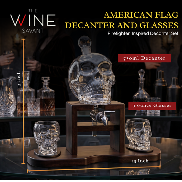 Skull Whiskey 750ML Decanter Set Premium Barware Gift Elegant Drinkware Collection