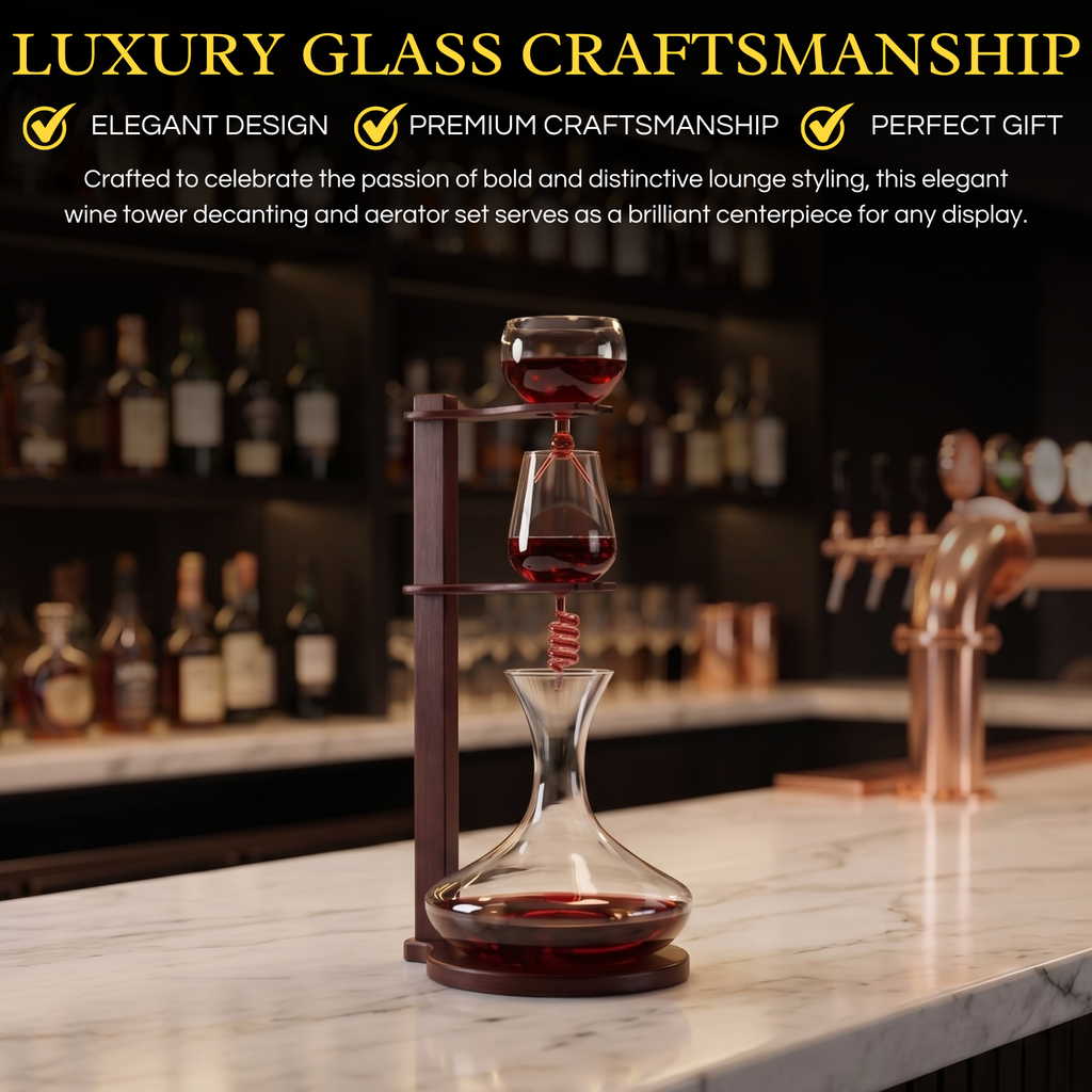 Wine Tower Decanting Aerator Set By 22 H 2250ML Wine Whiskey Decanter Set Carafe Imp