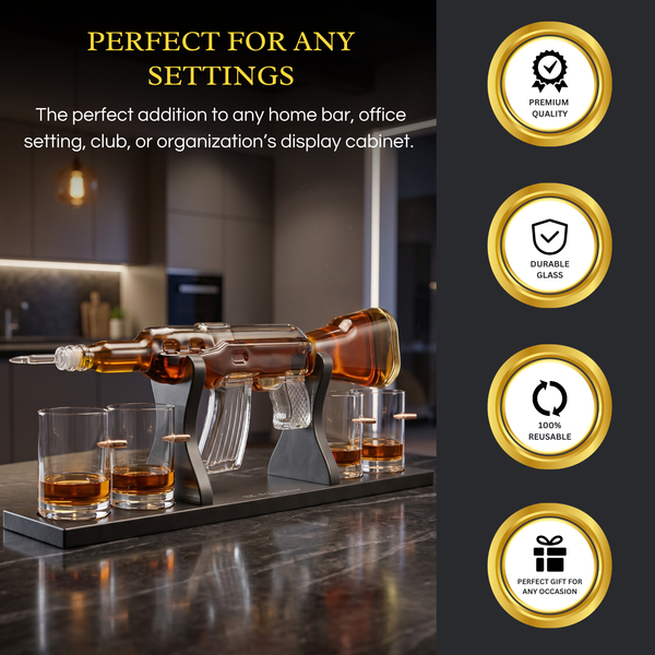 Rifle M16 Gun Decanter Premium Barware Gift Elegant Drinkware Collection