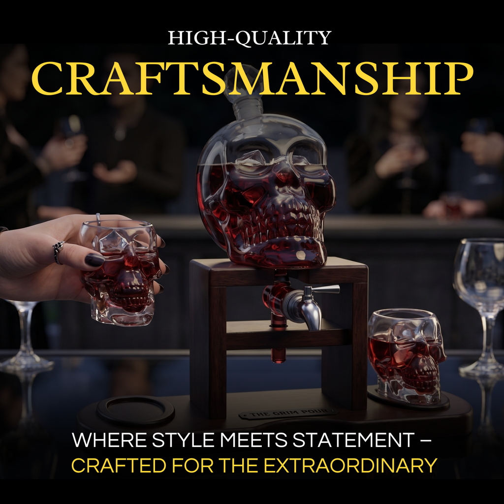 Skull Whiskey 750ML Decanter Set Premium Barware Gift Elegant Drinkware Collection