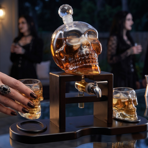 Skull Whiskey 750ML Decanter Set Premium Barware Gift Elegant Drinkware Collection