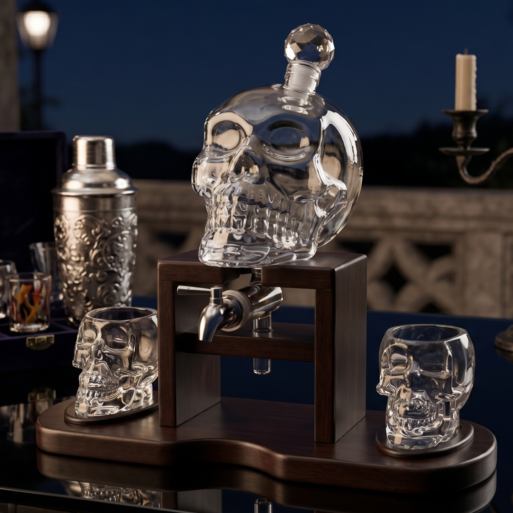 Skull Whiskey 750ML Decanter Set Premium Barware Gift Elegant Drinkware Collection