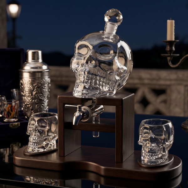 Skull Whiskey 750ML Decanter Set Premium Barware Gift Elegant Drinkware Collection