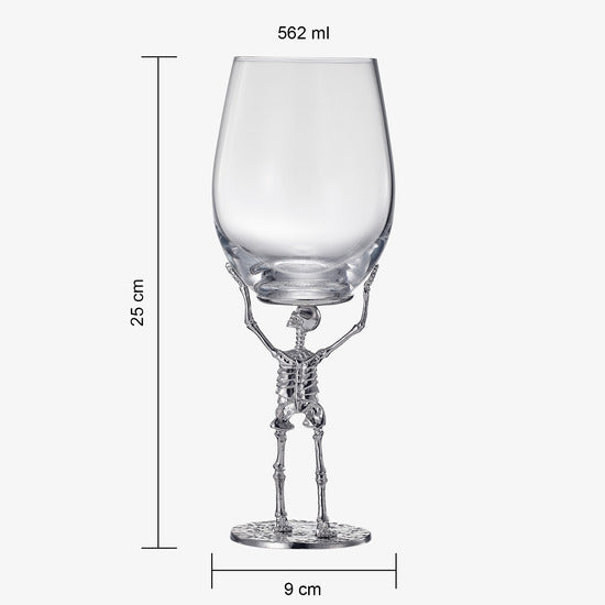 Stemmed Skeleton Wine Glass Set Of 2 19OZ Halloween Skeleton Glasses 10 H Goth Gifts Skeleton Gifts