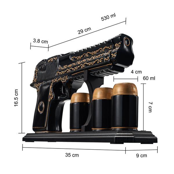 Hand Painted Pistol Whiskey & Wine Decanter by The Wine Savant